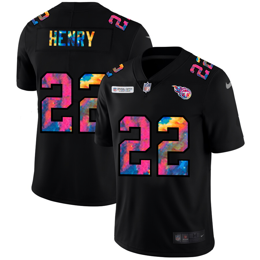 NFL Tennessee Titans #22 Derrick Henry Men Nike MultiColor Black 2020 Crucial Catch Vapor Untouchable Limited Jersey->tennessee titans->NFL Jersey